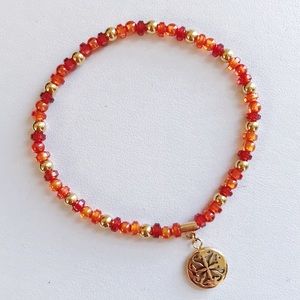 Rustic Cuff “Anna” Beaded Bracelet - Red